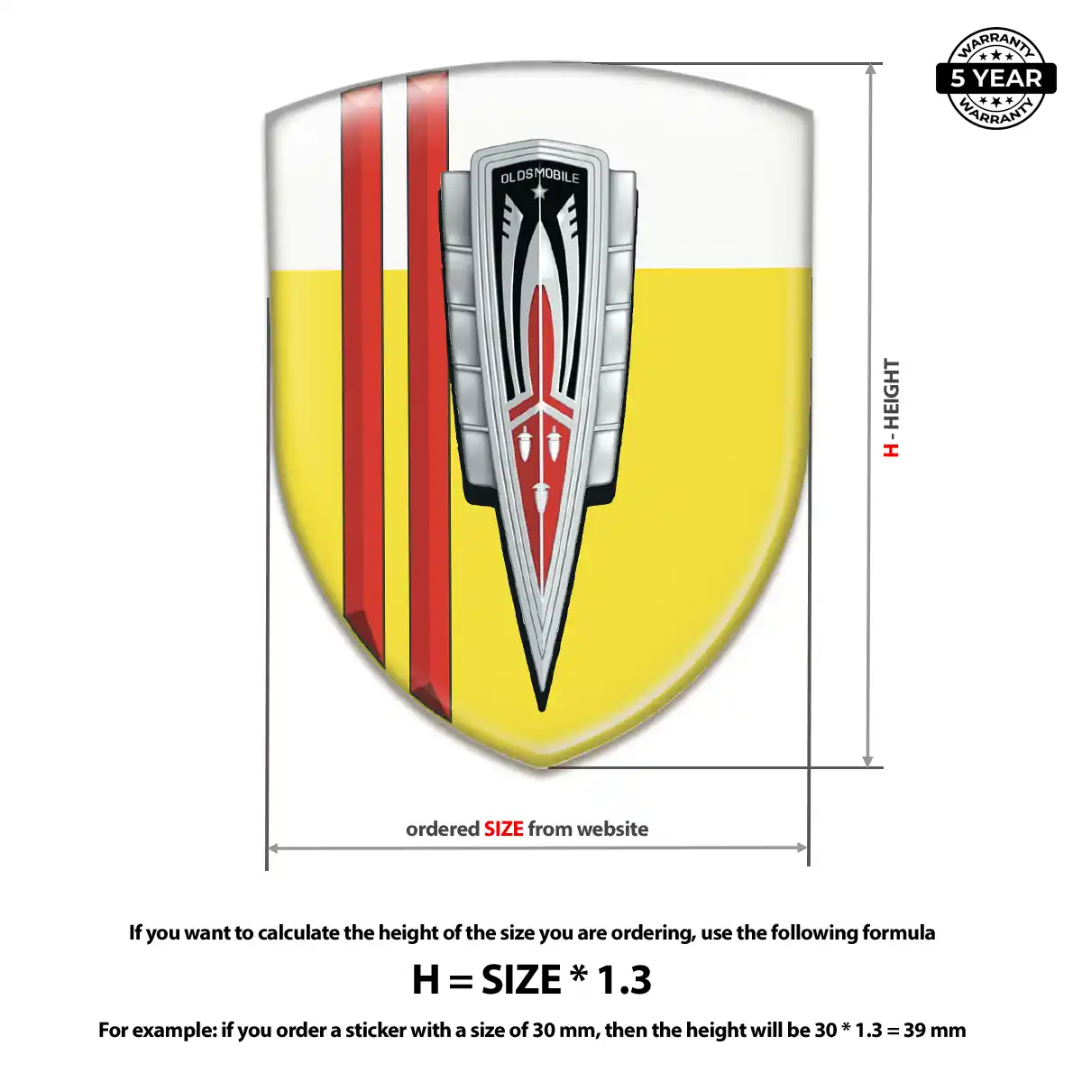 Oldsmobile 3D Gel Sticker Refined Design