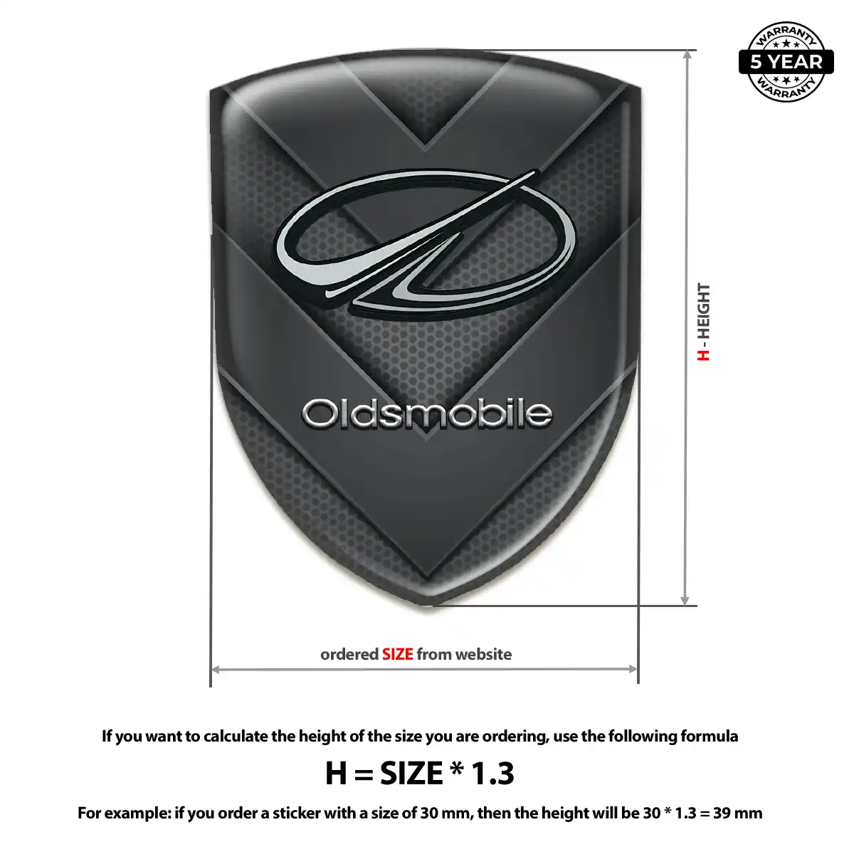 Oldsmobile 3D Gel Sticker Resin Elite