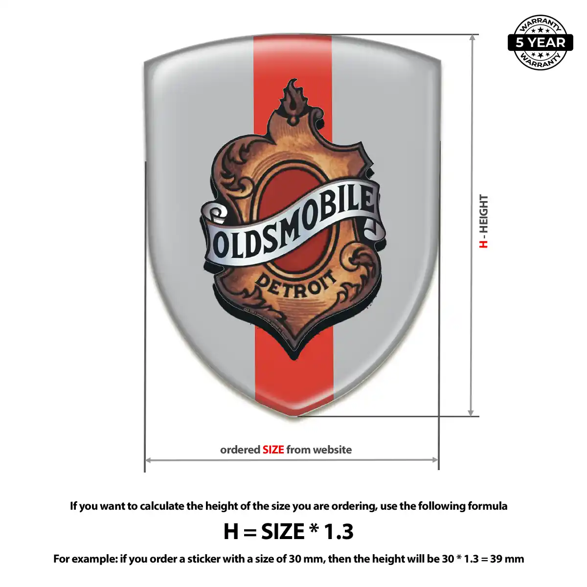 Oldsmobile 3D Gel Sticker Resin Luxe