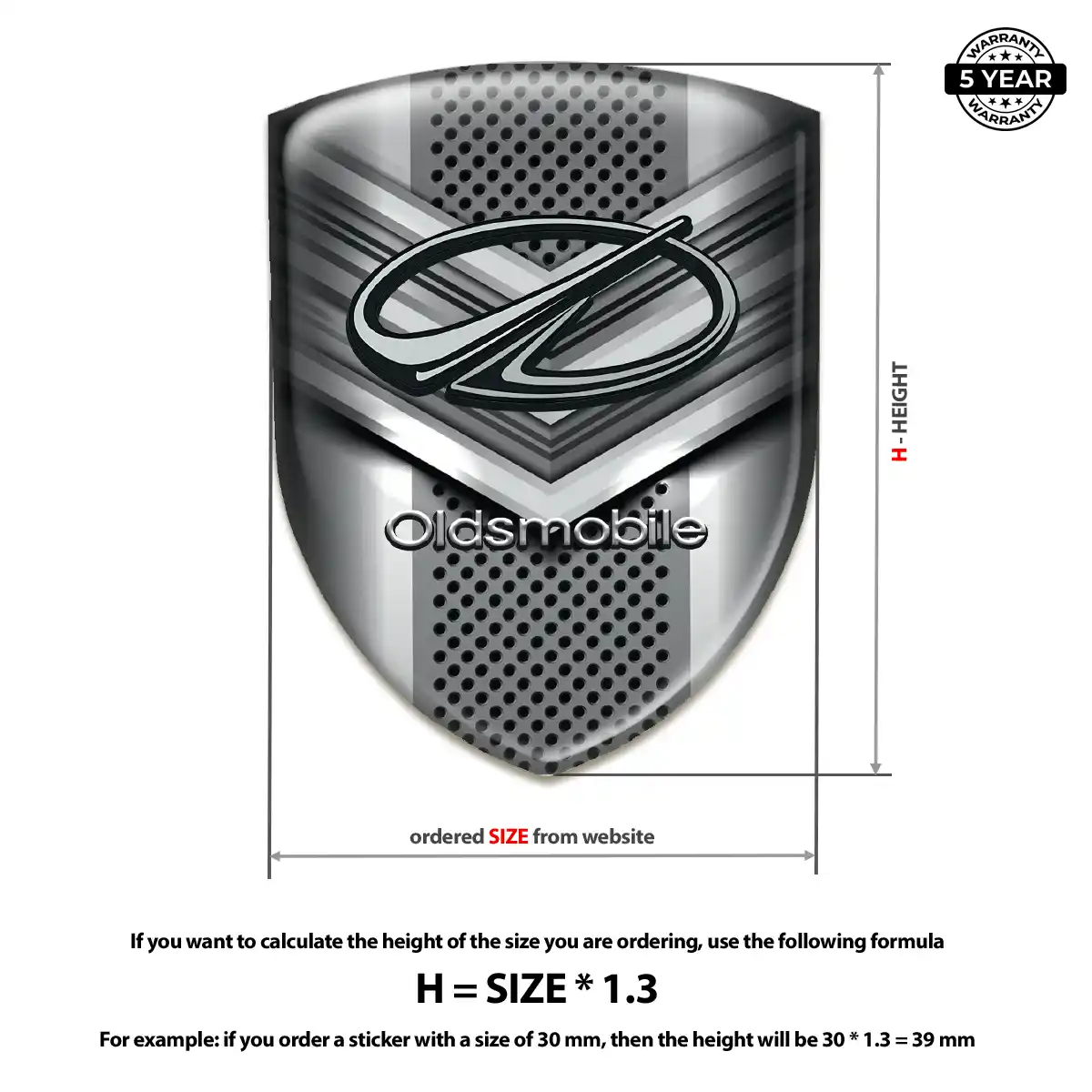 Oldsmobile 3D Gel Sticker Signature Grade