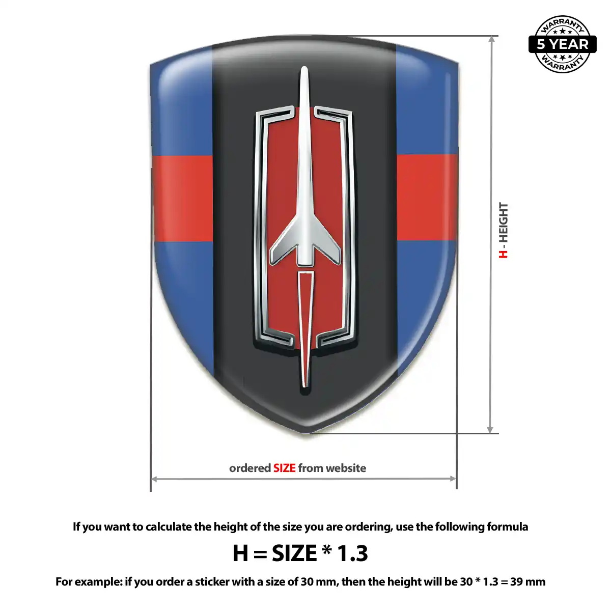 Oldsmobile 3D Logo Sticker Cabin Style