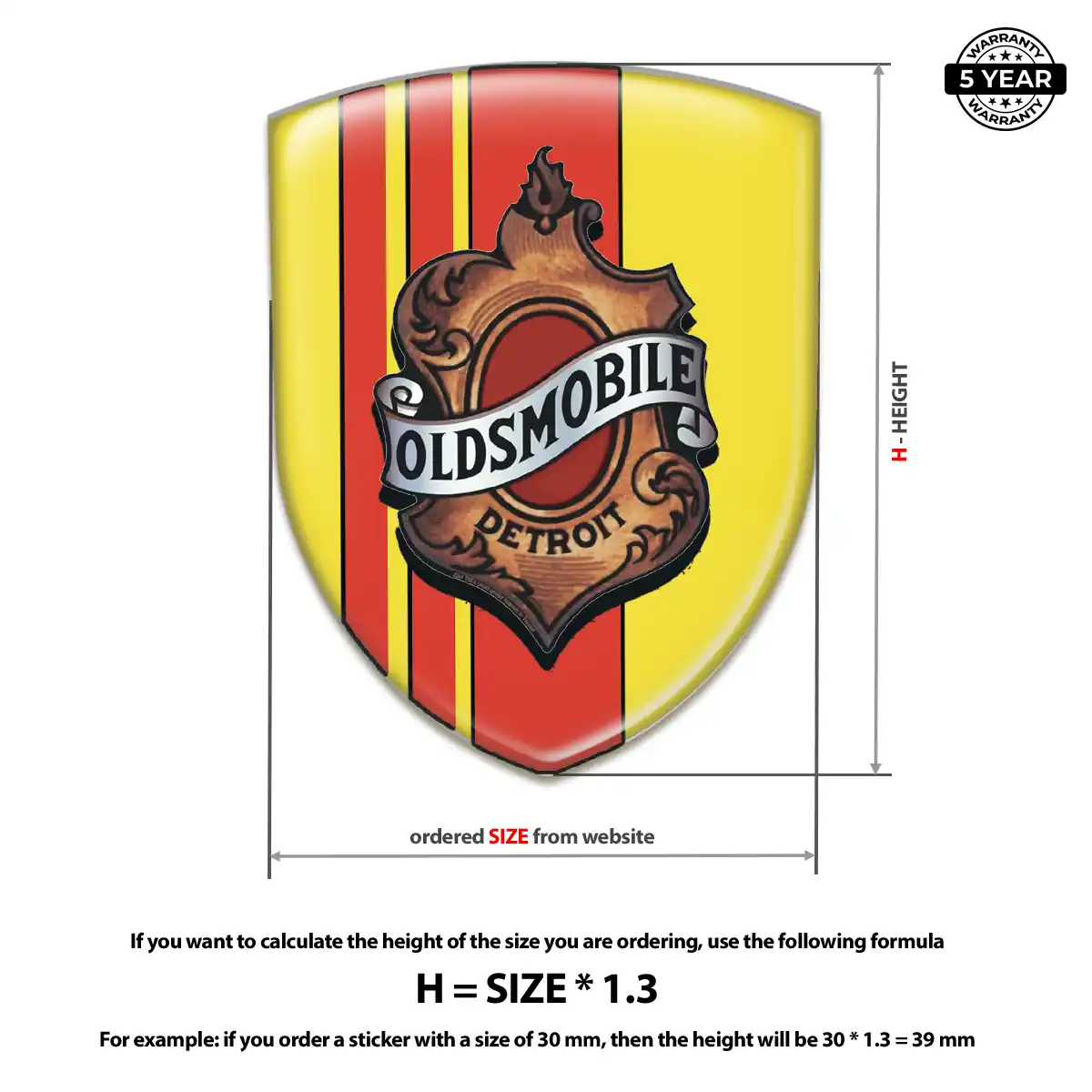 Oldsmobile 3D Logo Sticker Interior Elegance