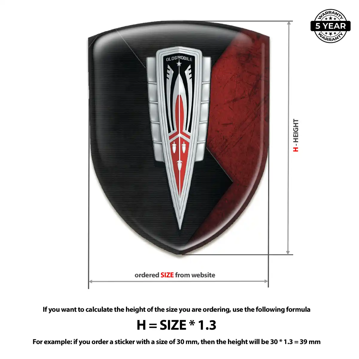 Oldsmobile 3D Logo Sticker Interior Luxe