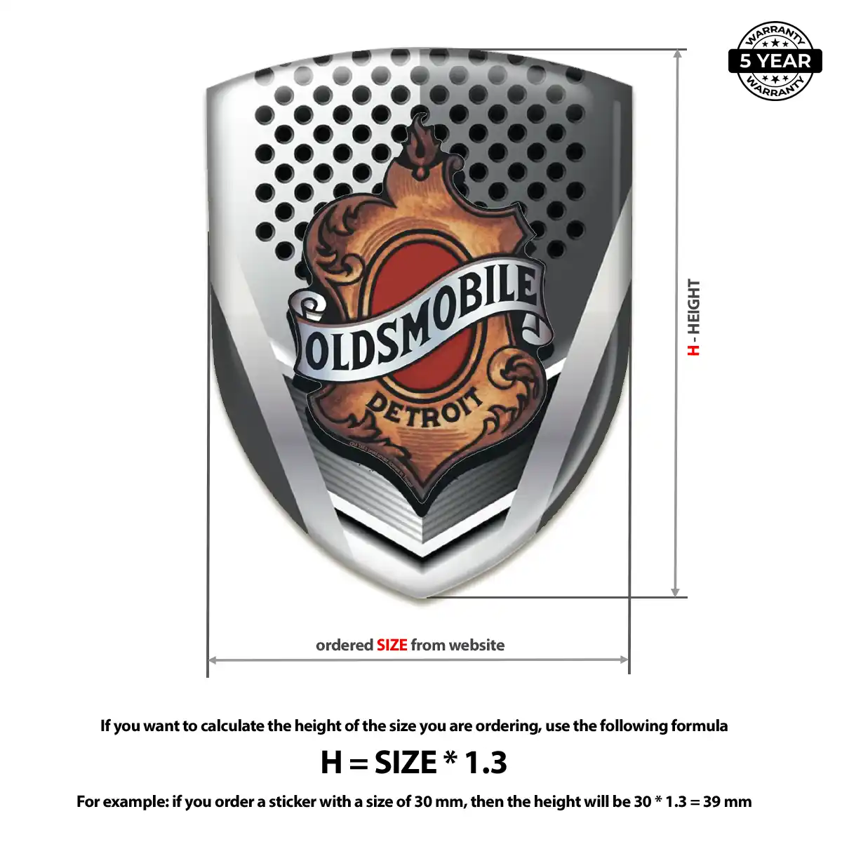 Oldsmobile 3D Logo Sticker Noble Edition