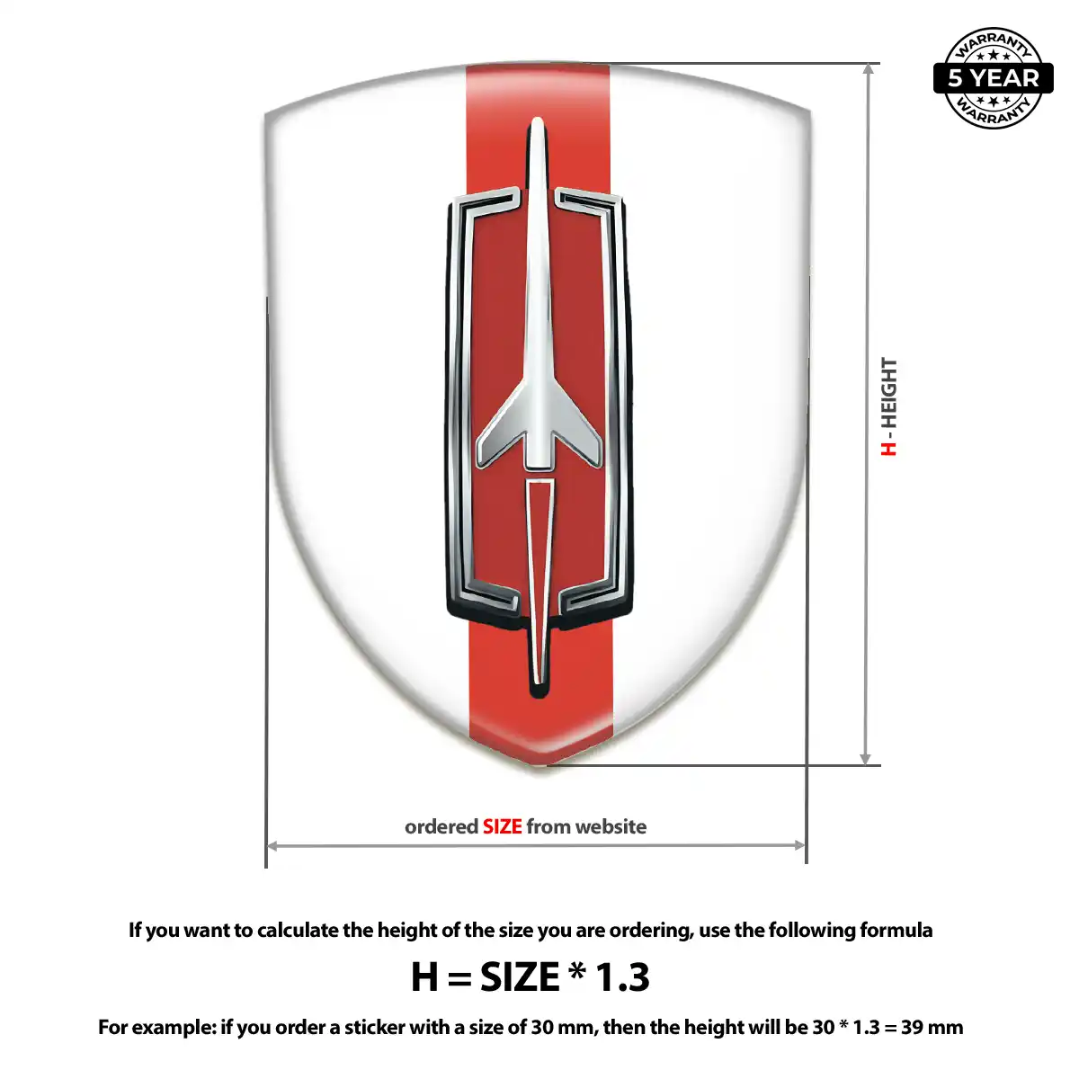 Oldsmobile 3D Logo Sticker Resin Elite