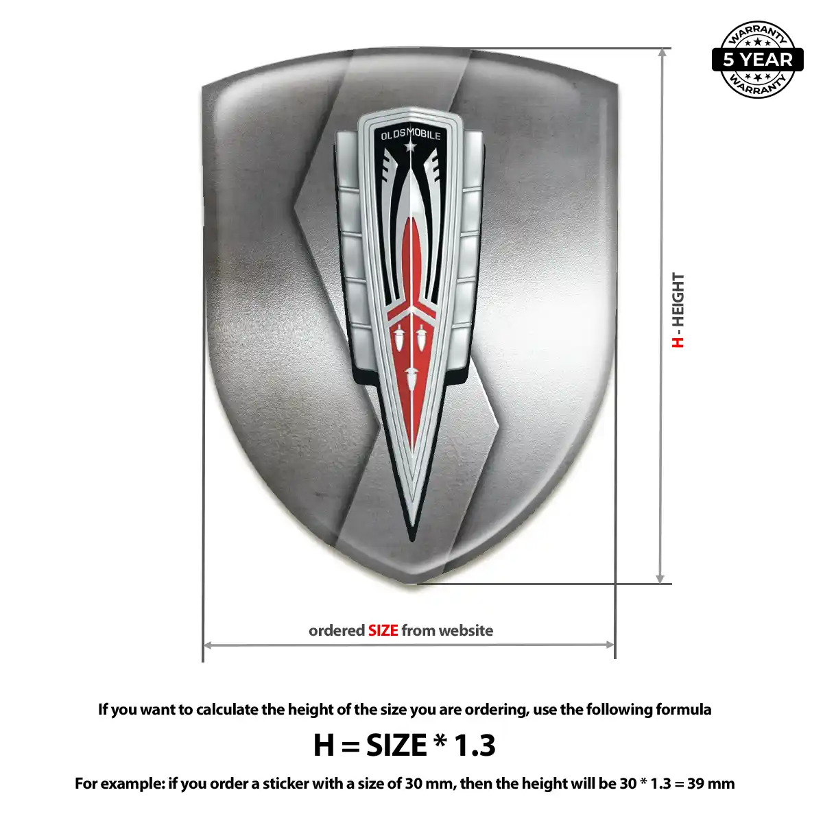 Oldsmobile 3D Logo Sticker Superior Craft