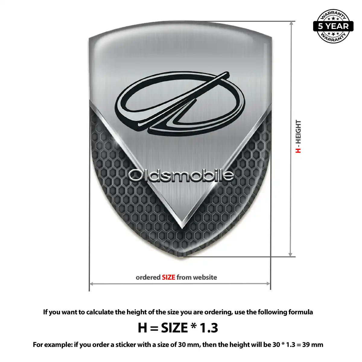 Oldsmobile 3D Resin Sticker Deluxe Edition