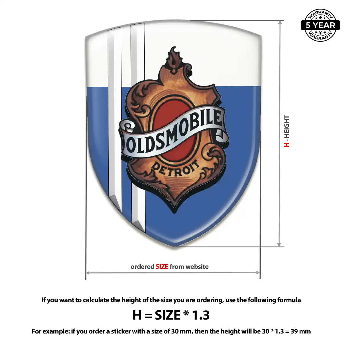 Oldsmobile 3D Resin Sticker Elite Finish