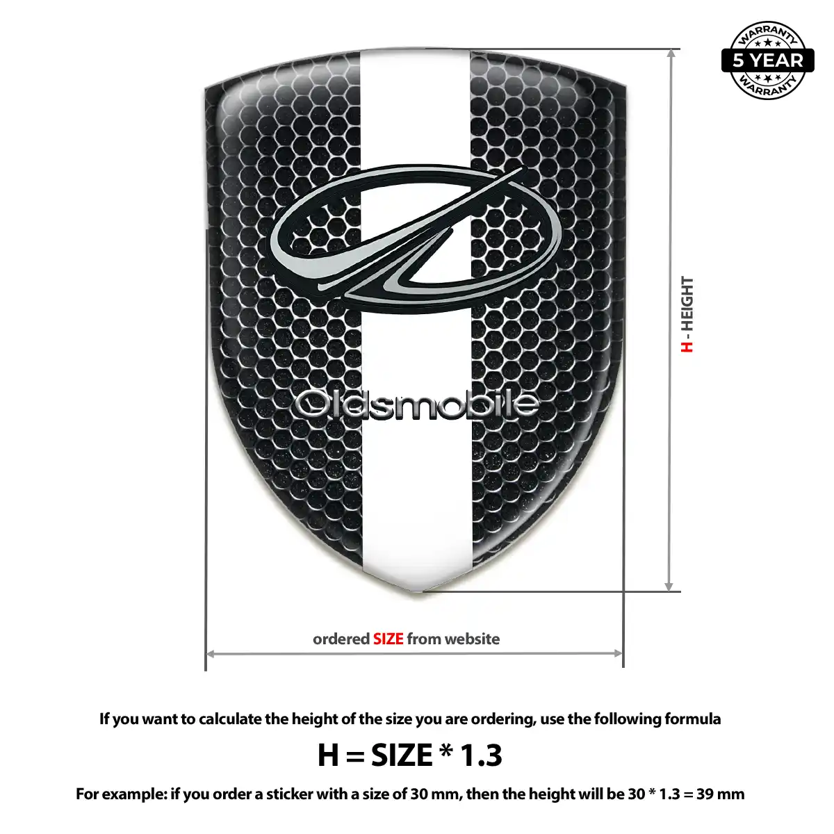 Oldsmobile 3D Resin Sticker Exterior Luxe
