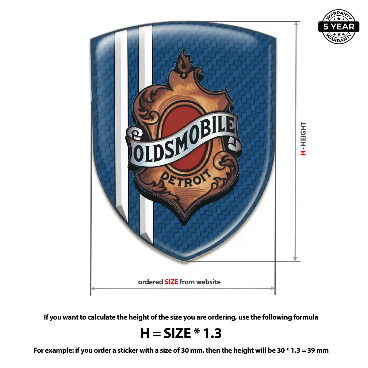 Oldsmobile 3D Resin Sticker Outer Style