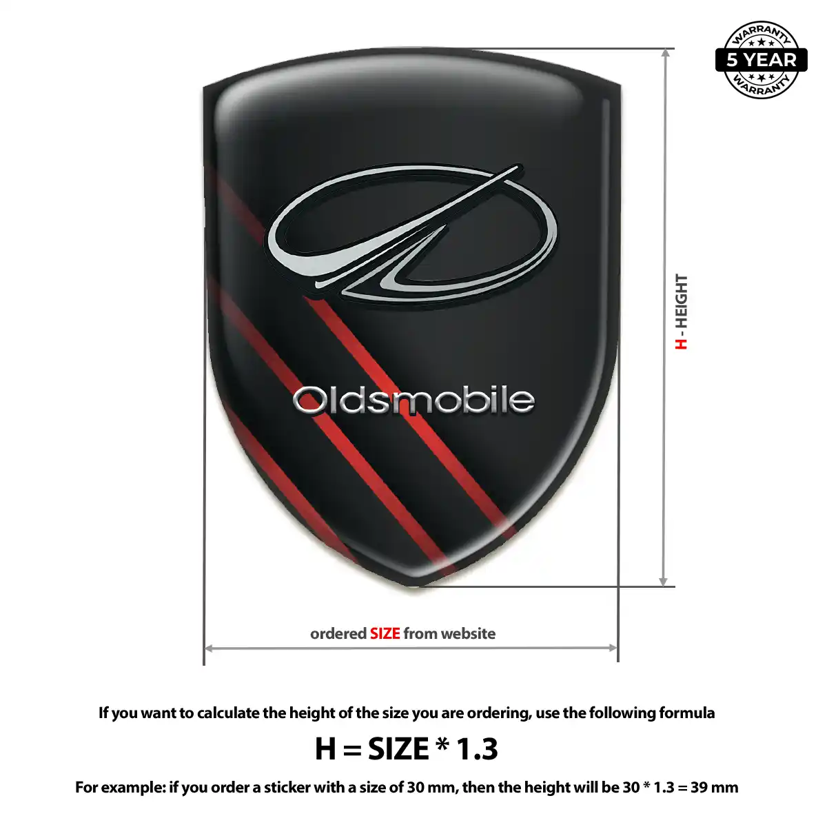 Oldsmobile 3D Resin Sticker Premium Dome