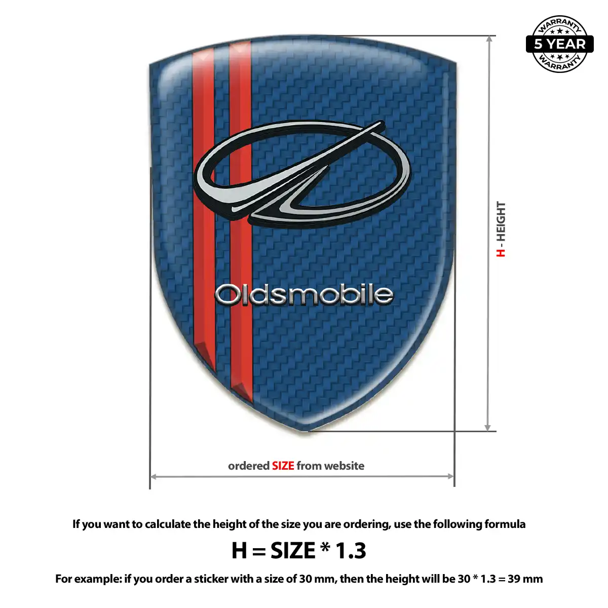 Oldsmobile 3D Resin Sticker Prime Quality