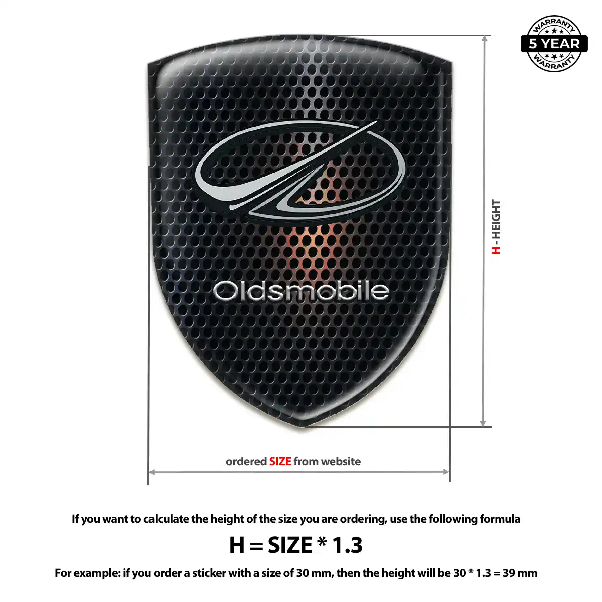 Oldsmobile 3D Resin Sticker Refined Design