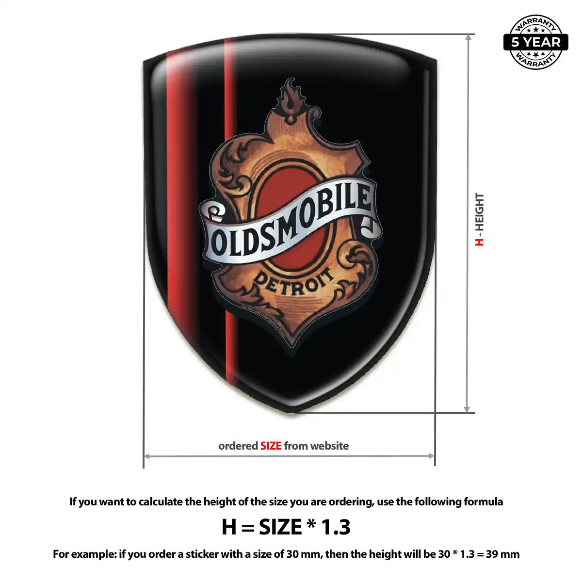 Oldsmobile 3D Resin Sticker Resin Elite
