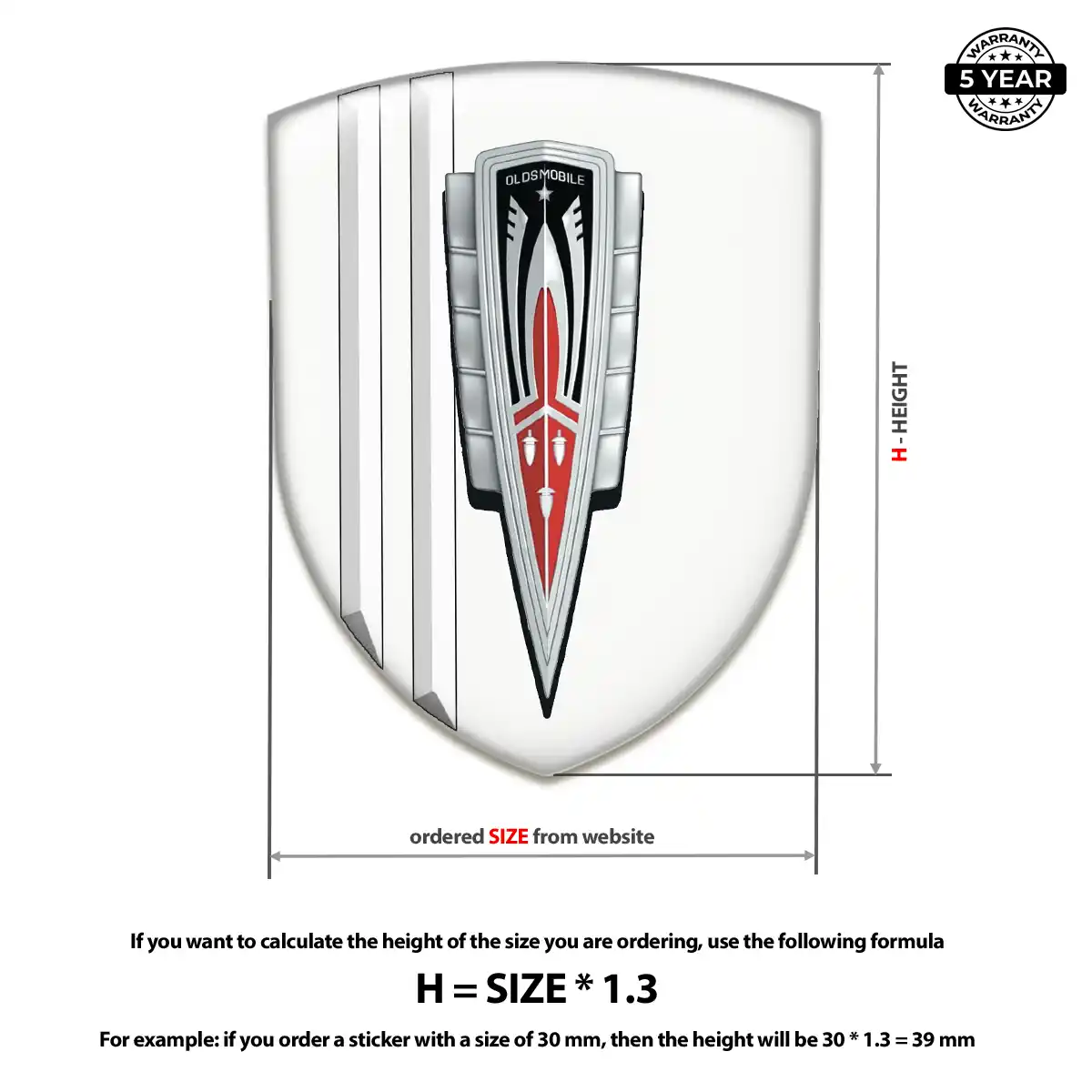 Oldsmobile 3D Resin Sticker Resin Luxe