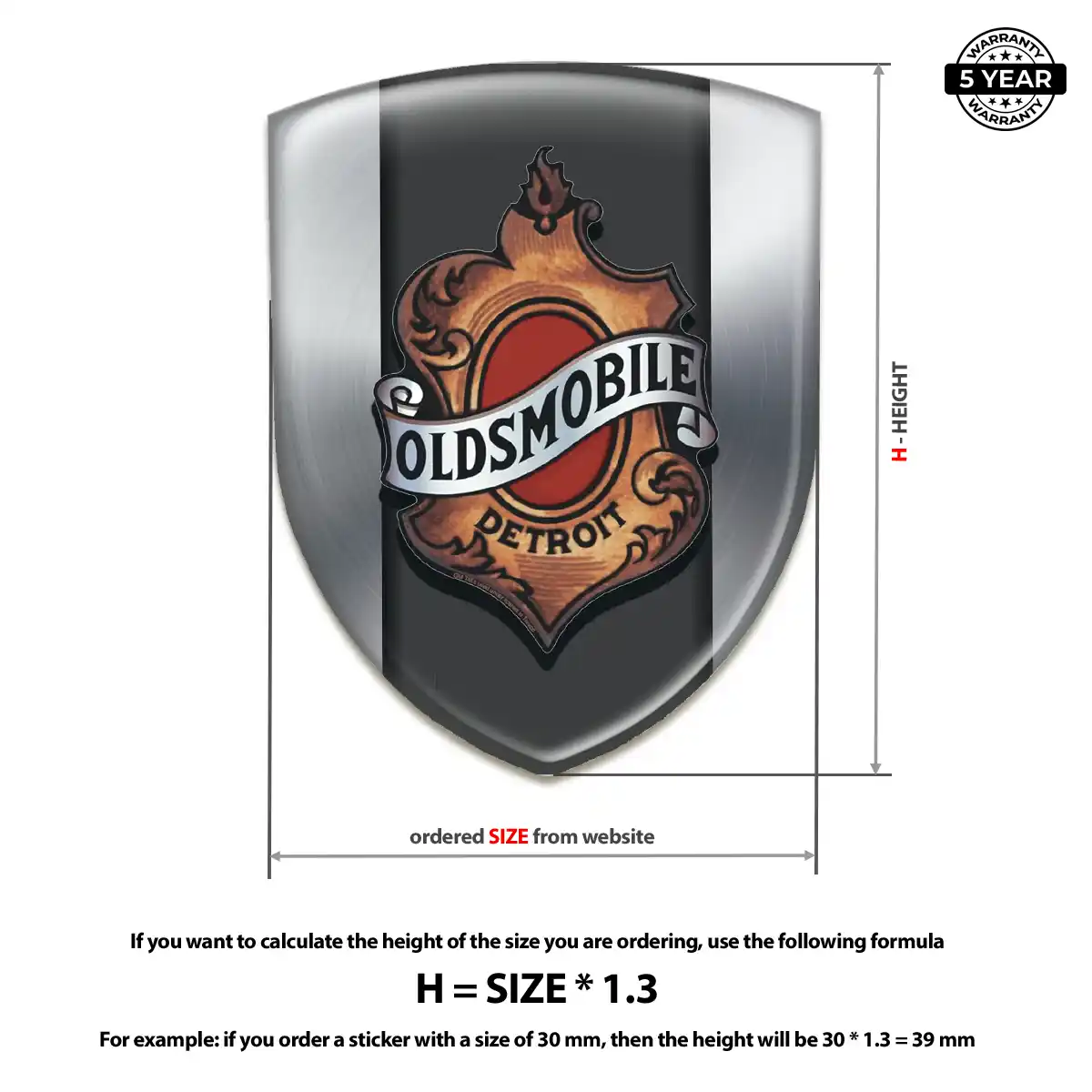 Oldsmobile 3D Resin Sticker Superior Craft