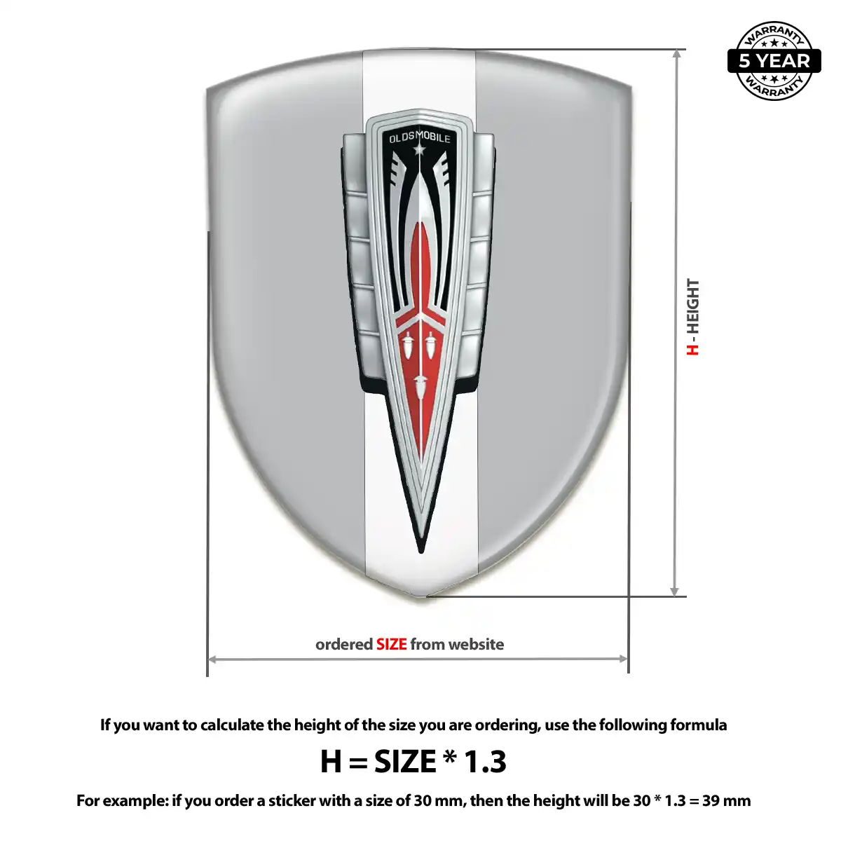 Oldsmobile Automotive Emblem Sticker Deluxe Edition