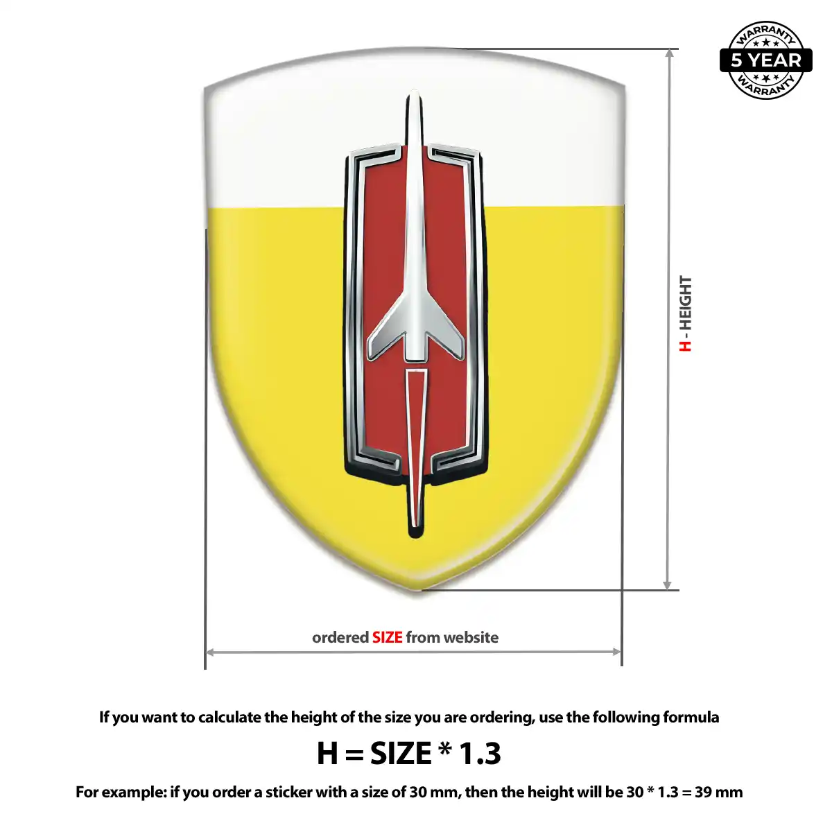 Oldsmobile Automotive Emblem Sticker Interior Luxe
