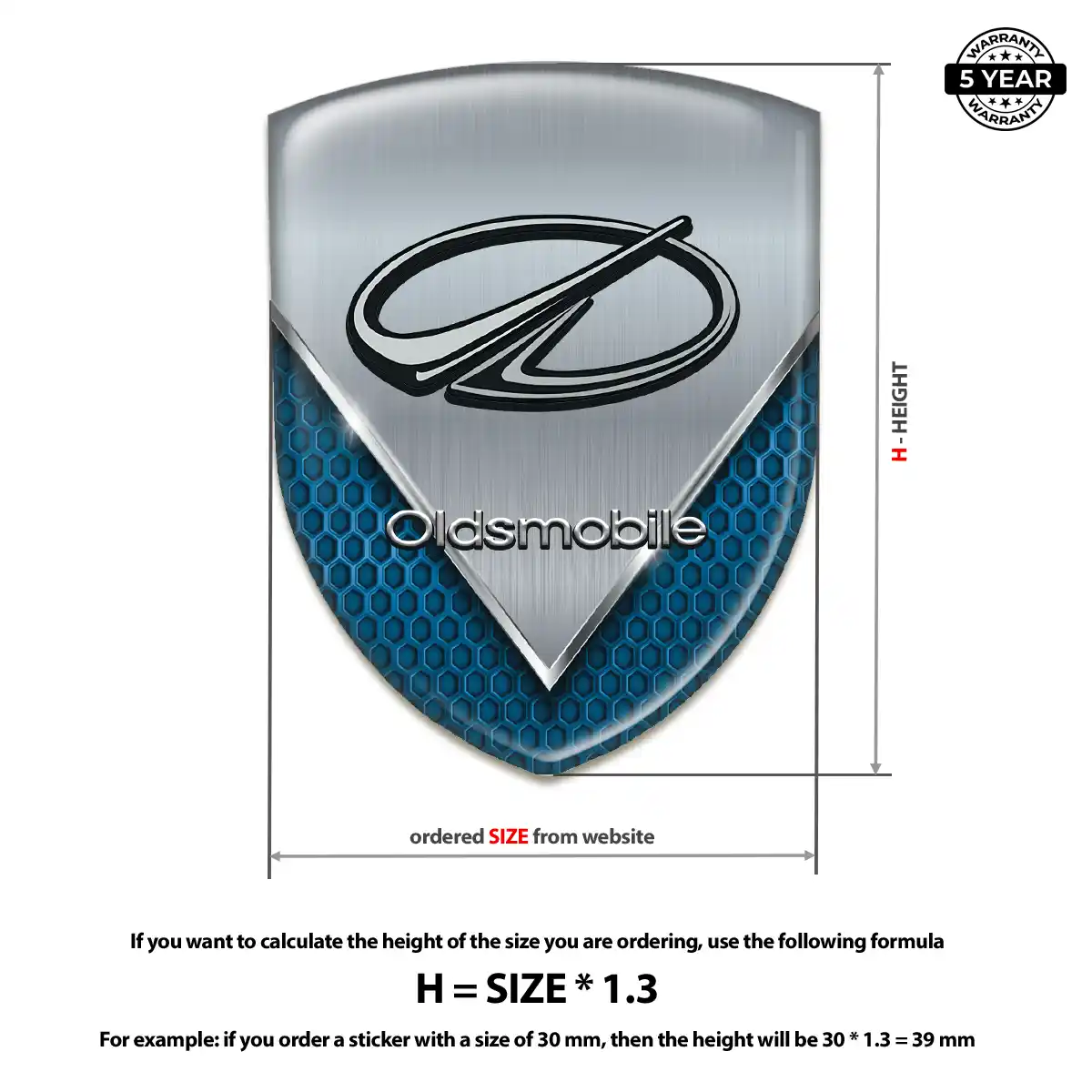 Oldsmobile Automotive Emblem Sticker Noble Edition
