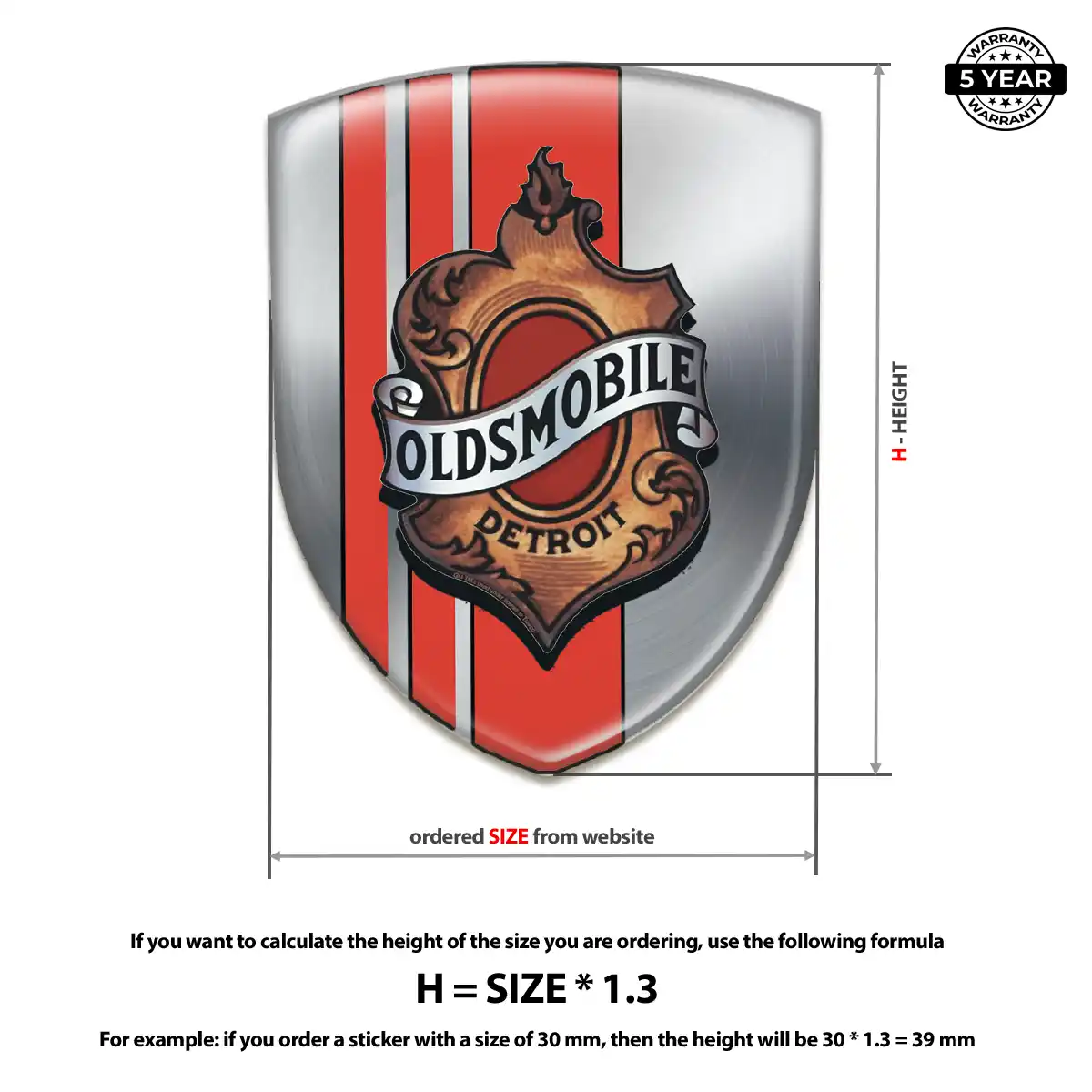 Oldsmobile Automotive Emblem Sticker Opulent Line