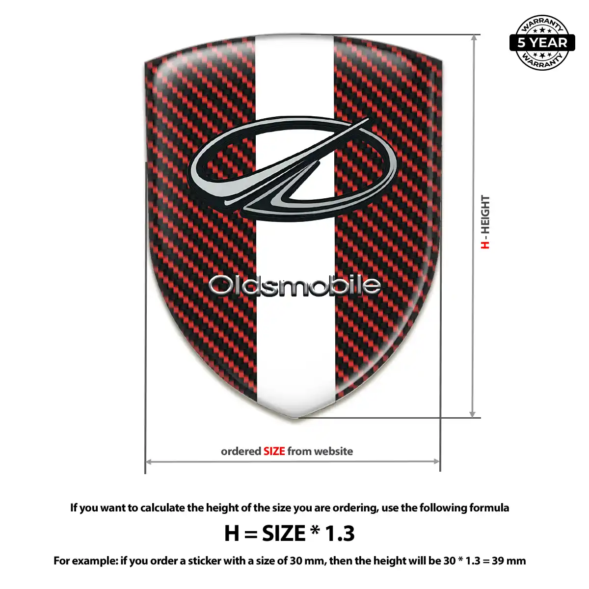 Oldsmobile Automotive Emblem Sticker Premium Dome