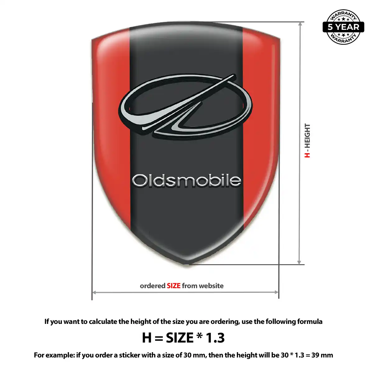 Oldsmobile Automotive Emblem Sticker Refined Design