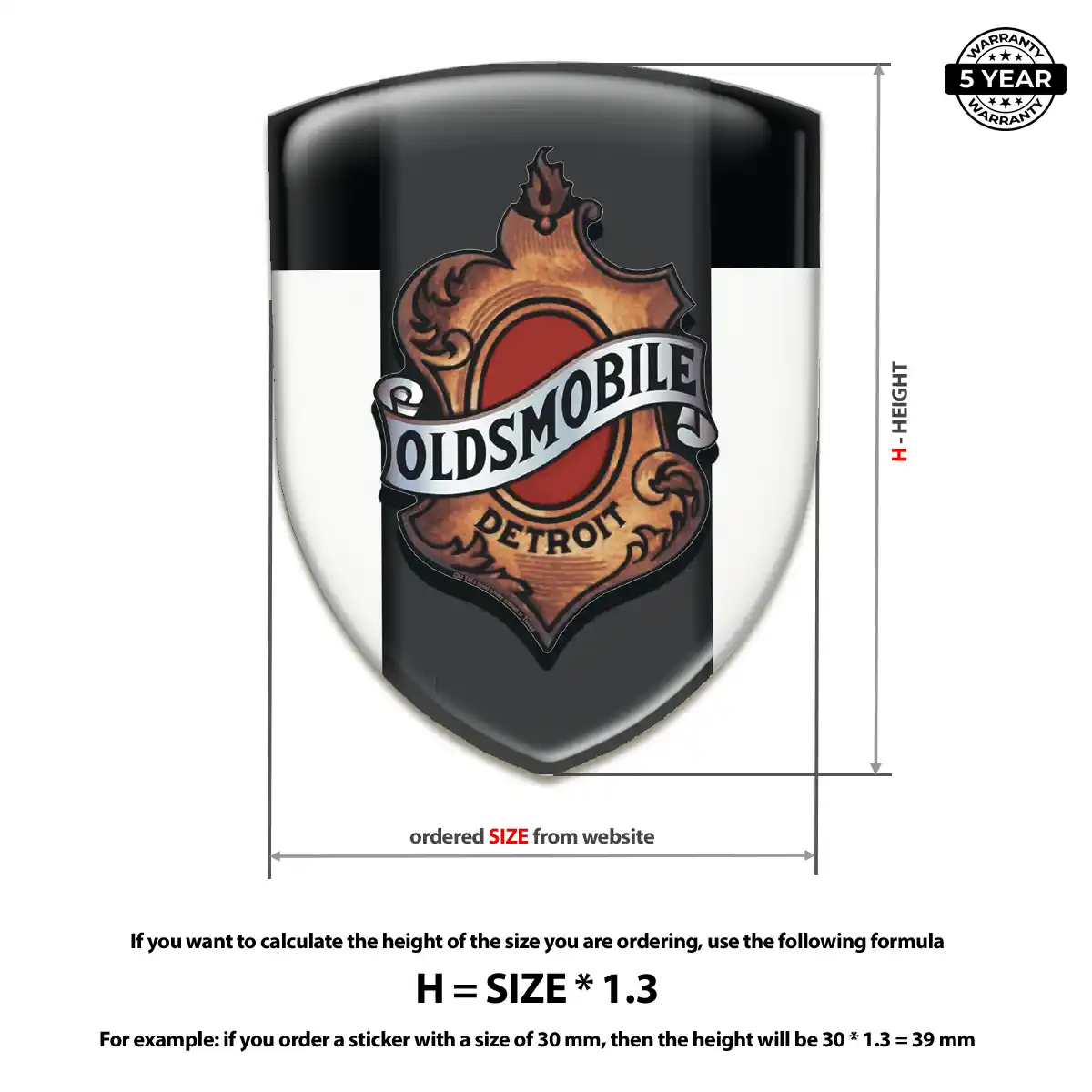 Oldsmobile Automotive Emblem Sticker Signature Grade