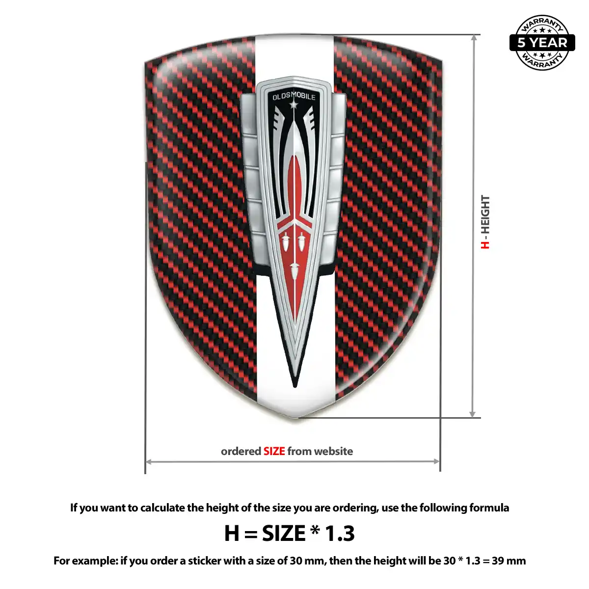 Oldsmobile Automotive Logo Sticker Cabin Style