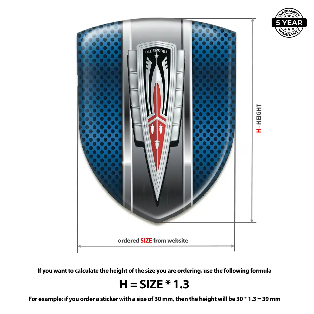 Oldsmobile Automotive Logo Sticker Noble Edition