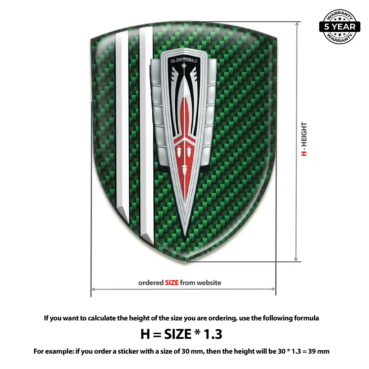 Oldsmobile Automotive Logo Sticker Outer Style
