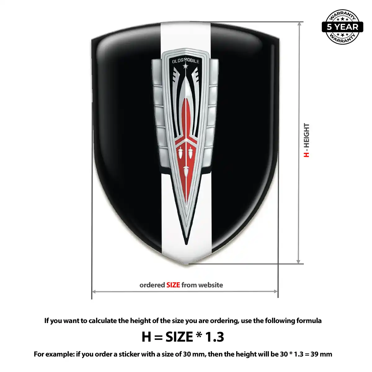 Oldsmobile Automotive Logo Sticker Resin Elite