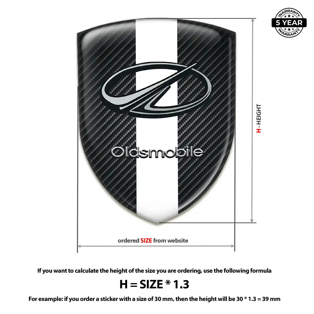 Oldsmobile Automotive Logo Sticker Resin Luxe
