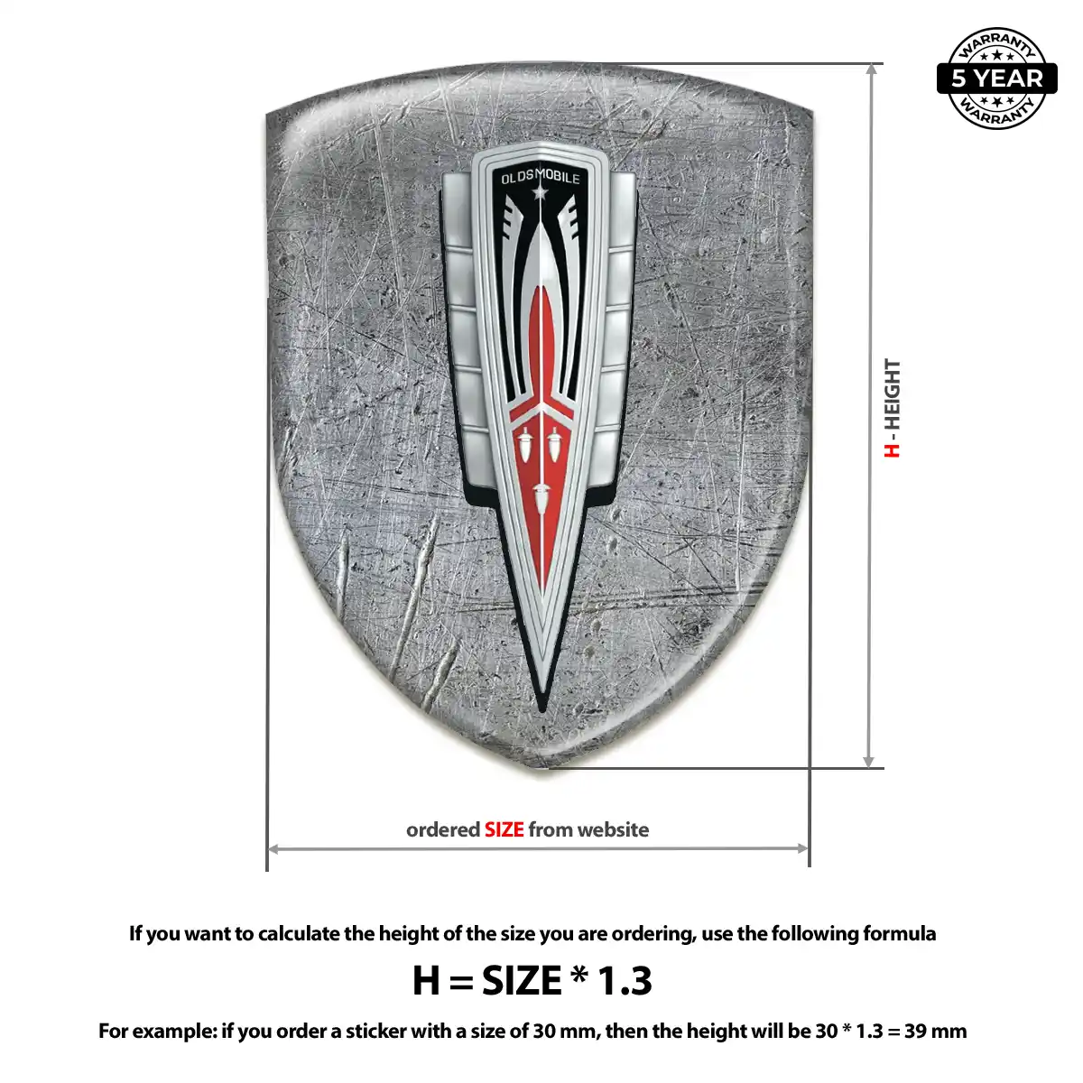 Oldsmobile Automotive Logo Sticker Signature Grade