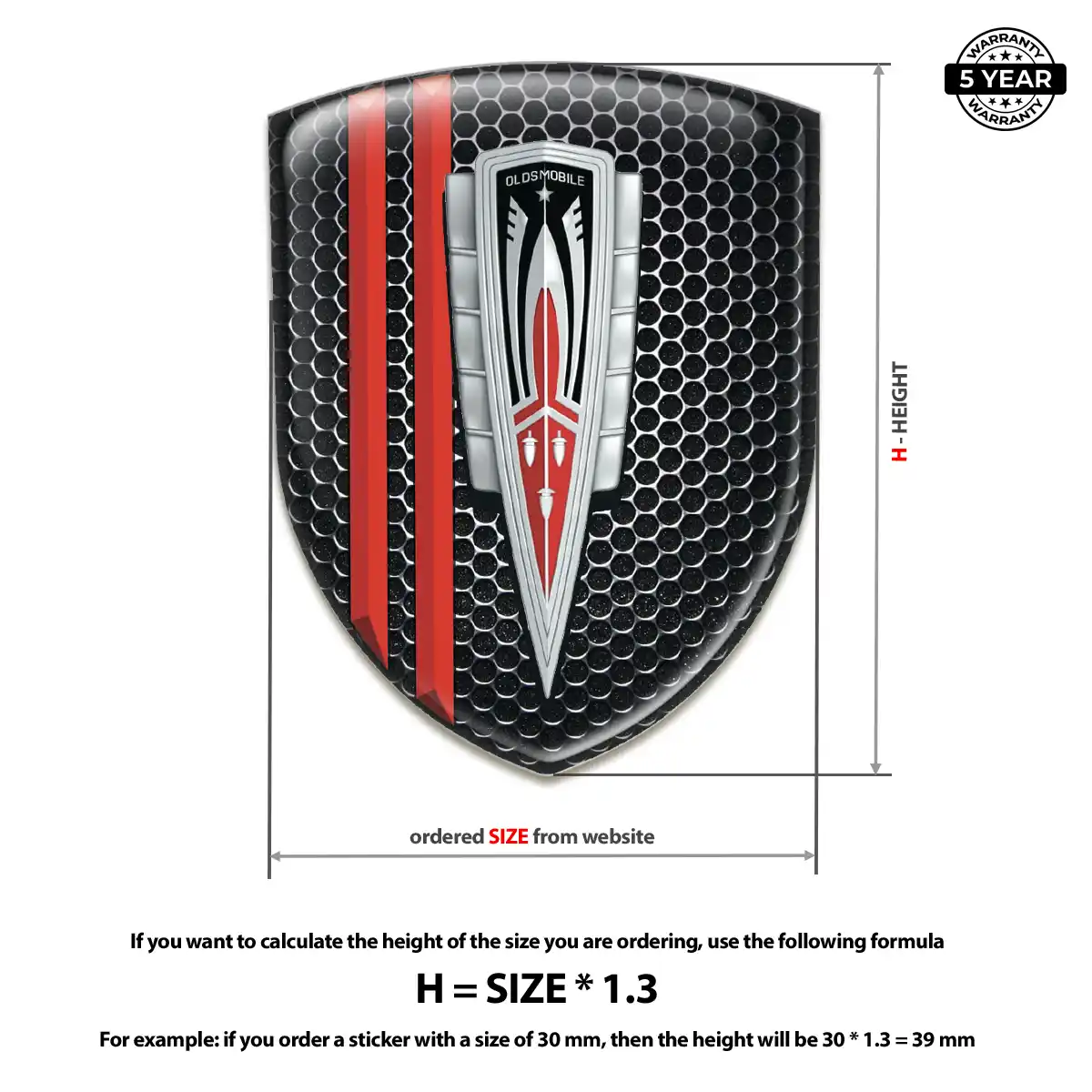 Oldsmobile Automotive Resin Decal Elite Edition