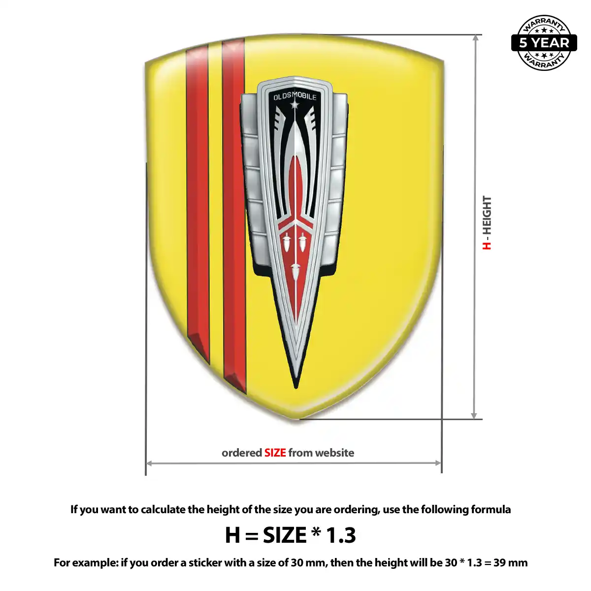 Oldsmobile Automotive Resin Decal Elite Finish