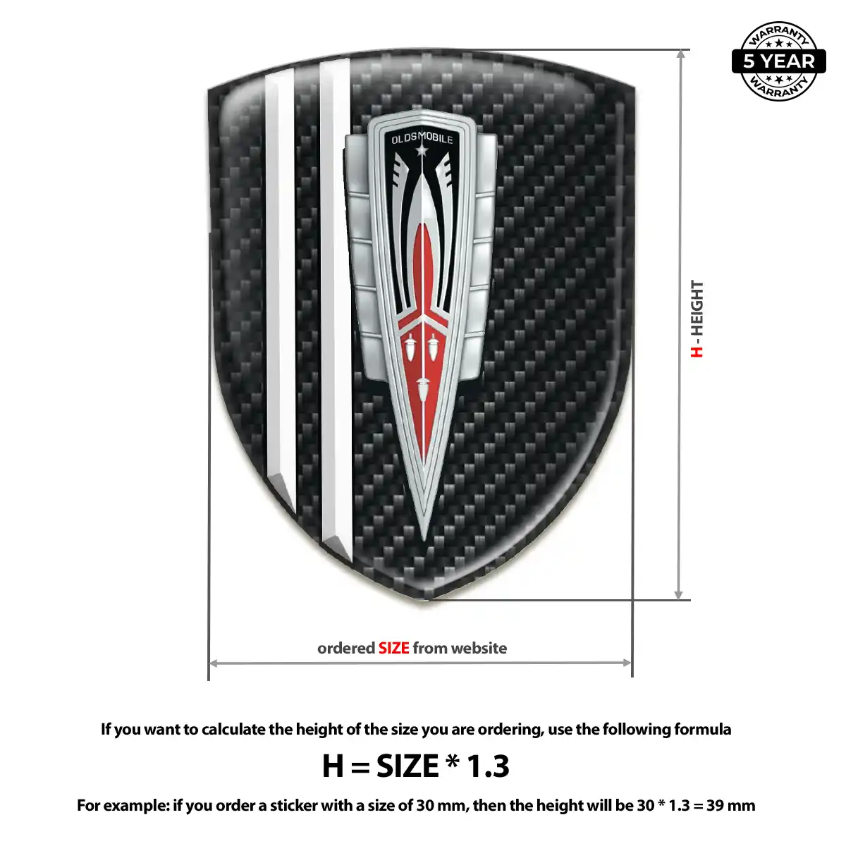 Oldsmobile Automotive Resin Decal Exterior Luxe