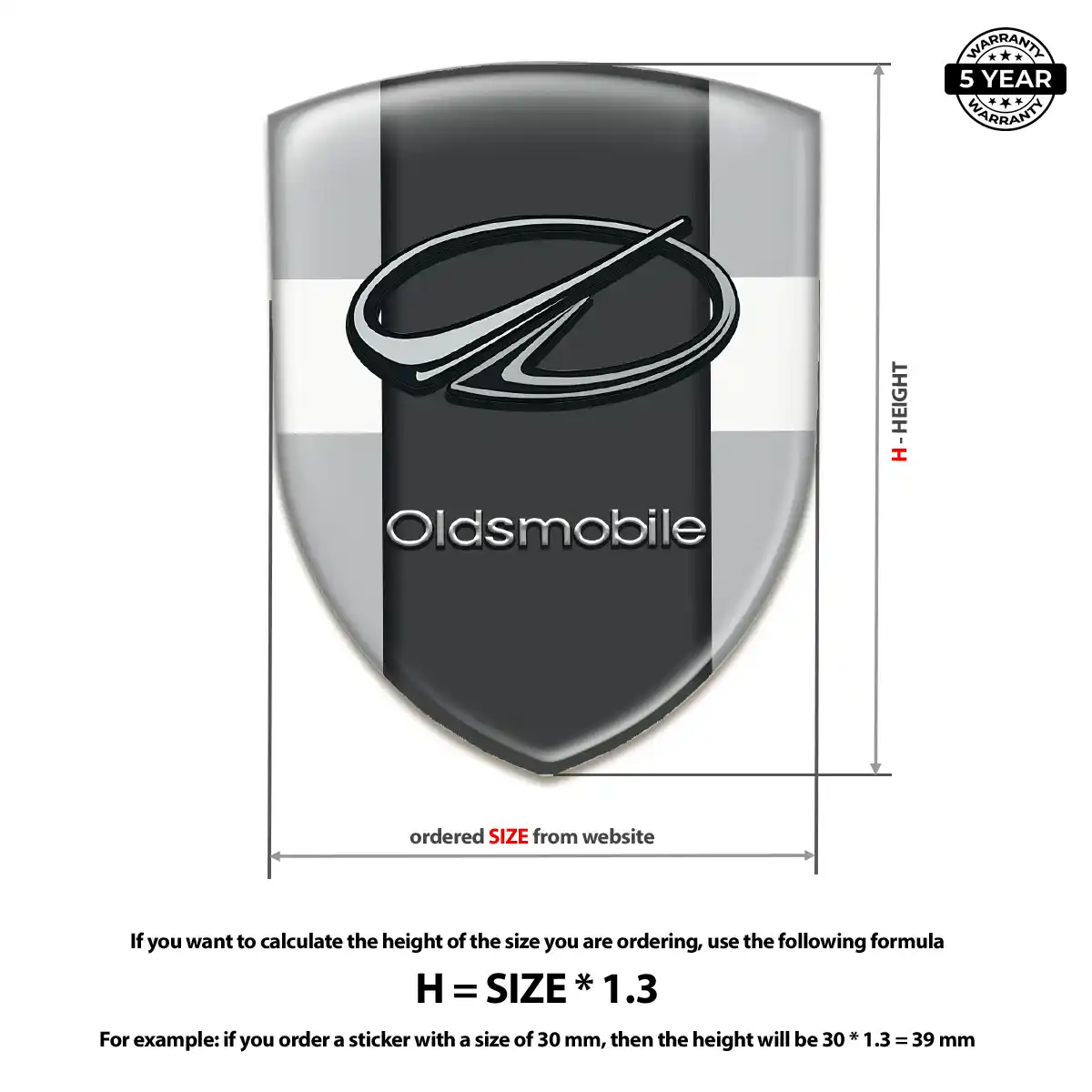 Oldsmobile Automotive Resin Decal Interior Elegance