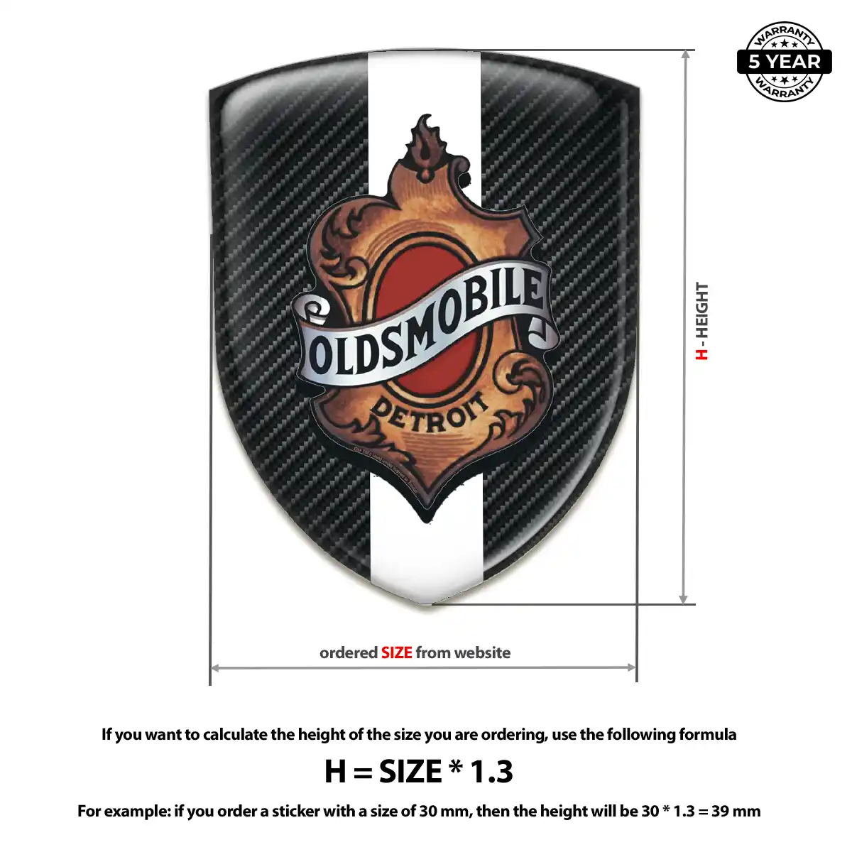 Oldsmobile Automotive Resin Decal Opulent Line