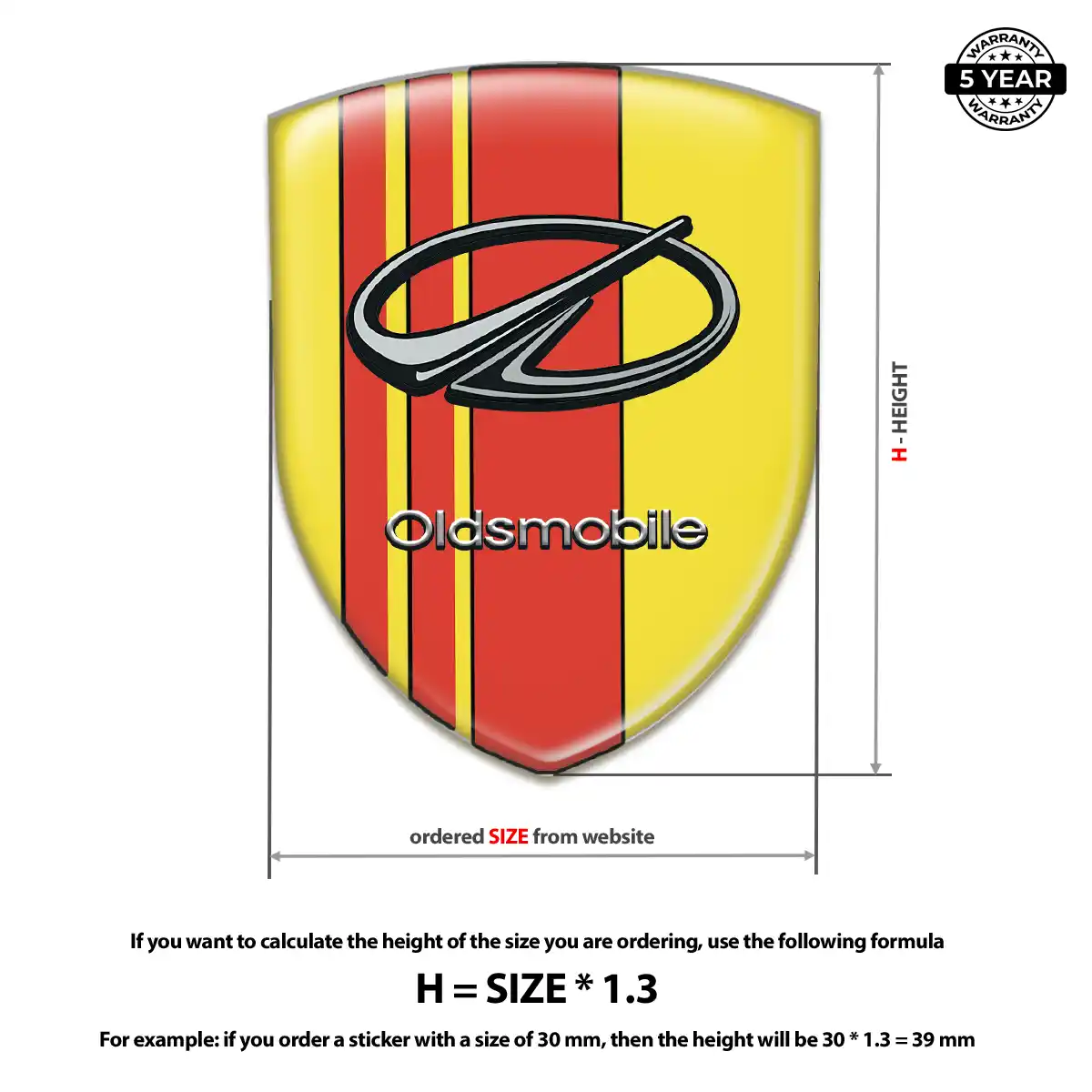 Oldsmobile Automotive Resin Decal Premium Dome