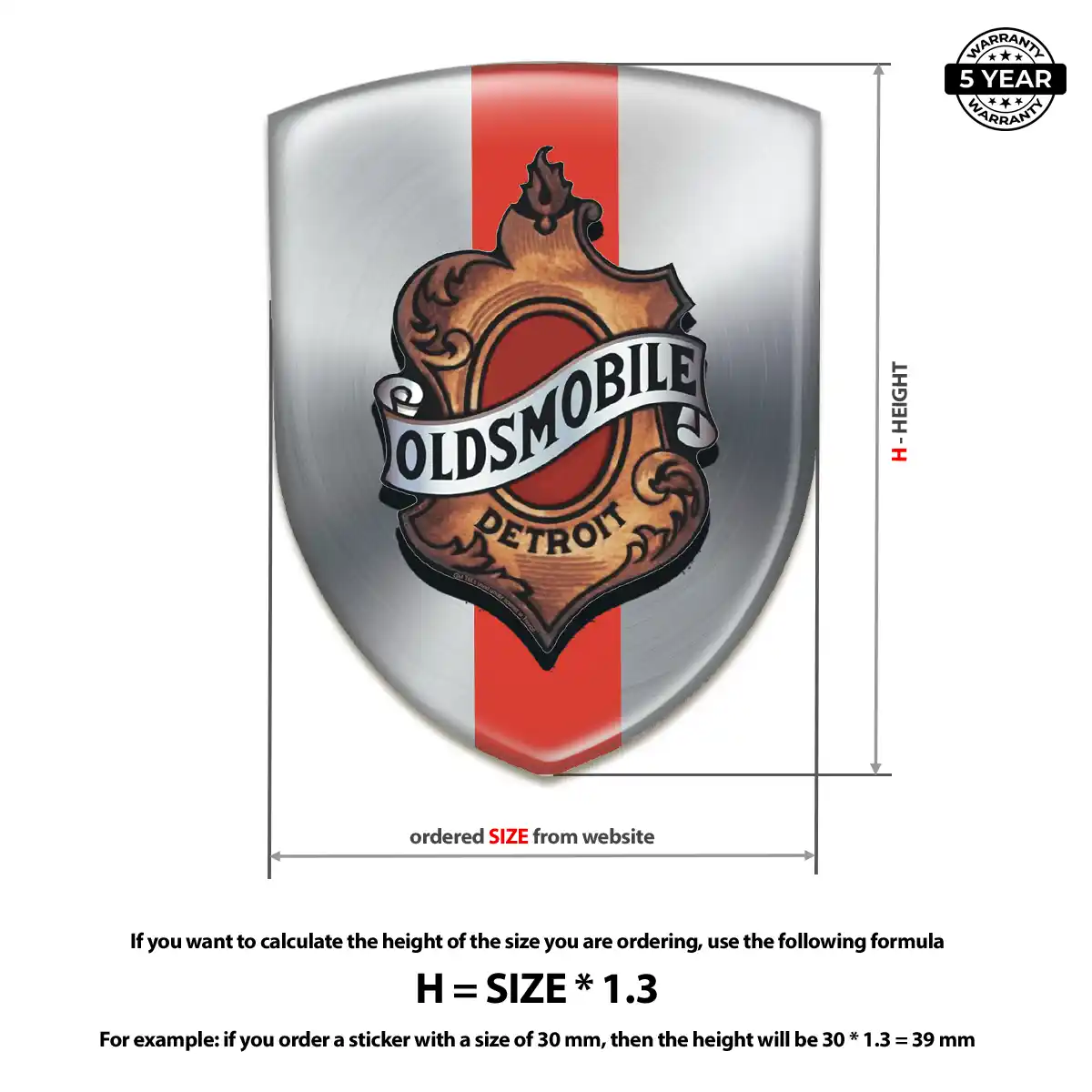 Oldsmobile Automotive Resin Decal Sleek Style