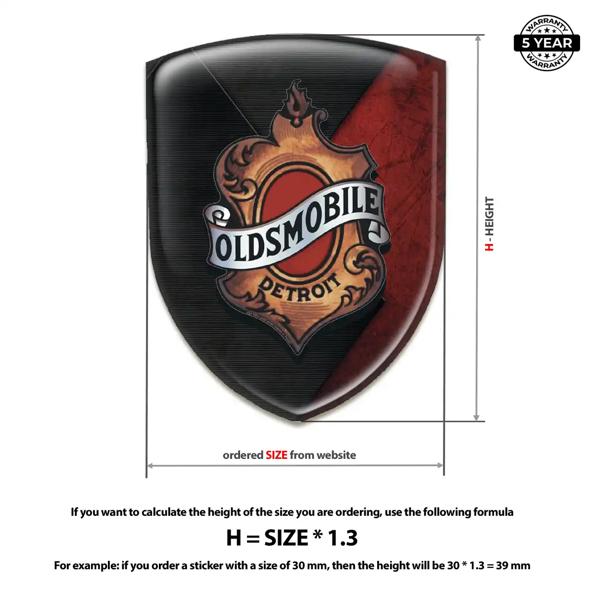 Oldsmobile Car Badge Sticker Exterior Luxe
