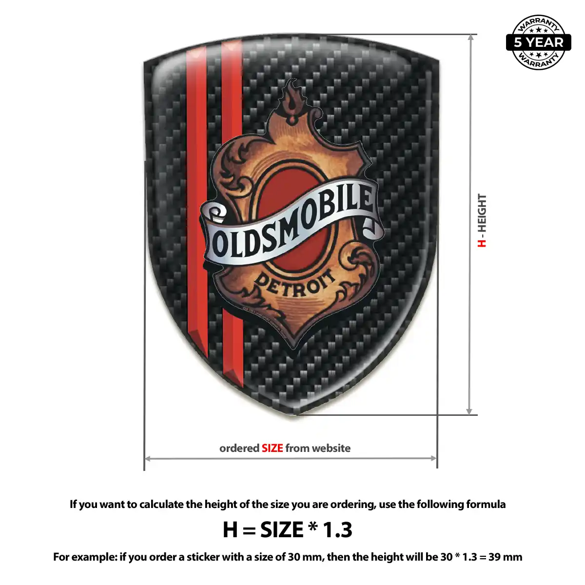 Oldsmobile Car Badge Sticker Interior Luxe