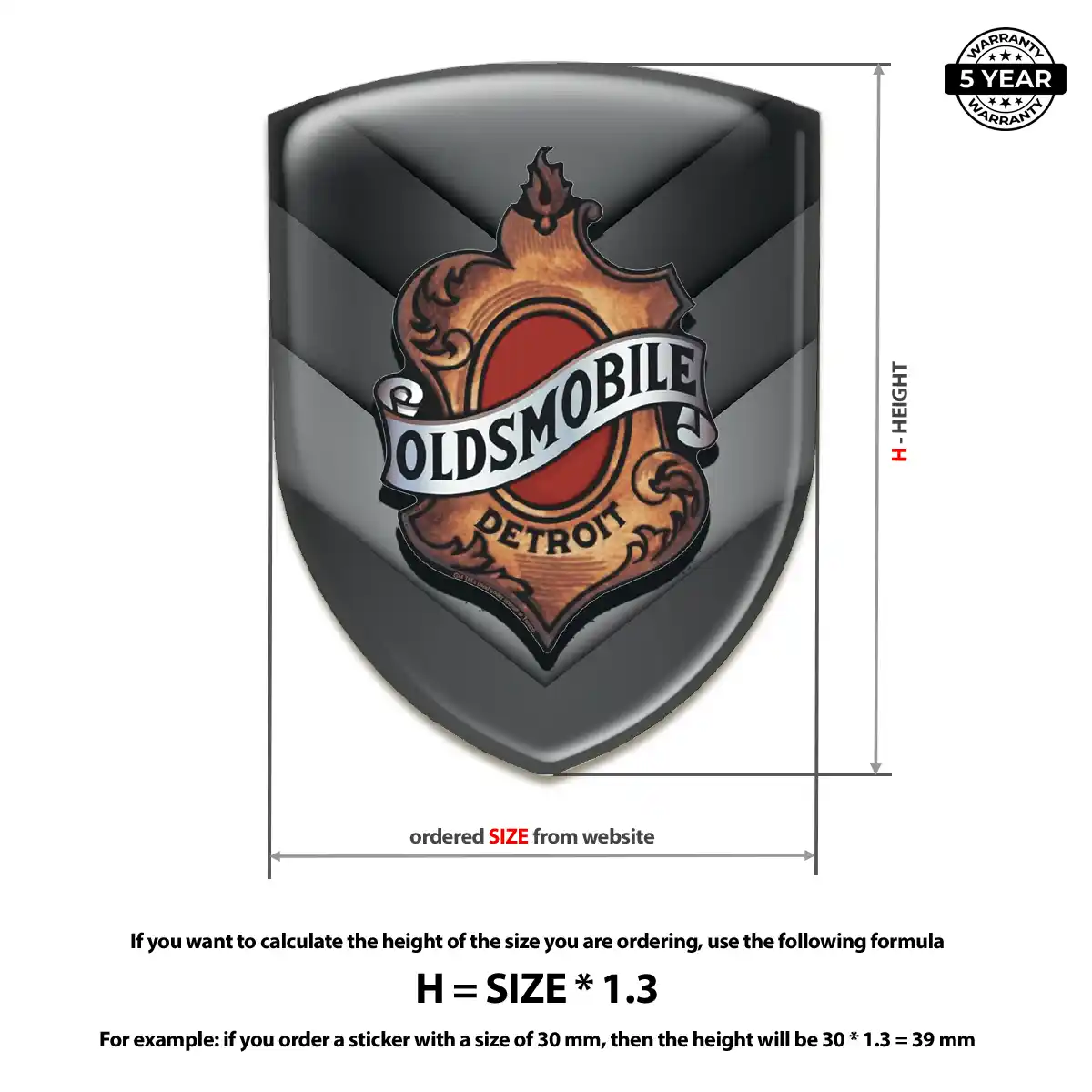 Oldsmobile Car Badge Sticker Prestige Line