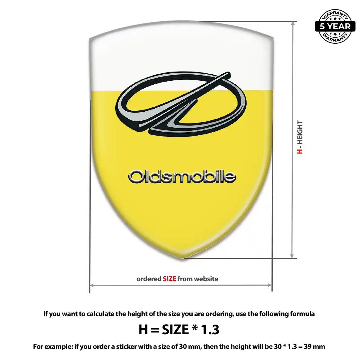 Oldsmobile Car Badge Sticker Prime Quality