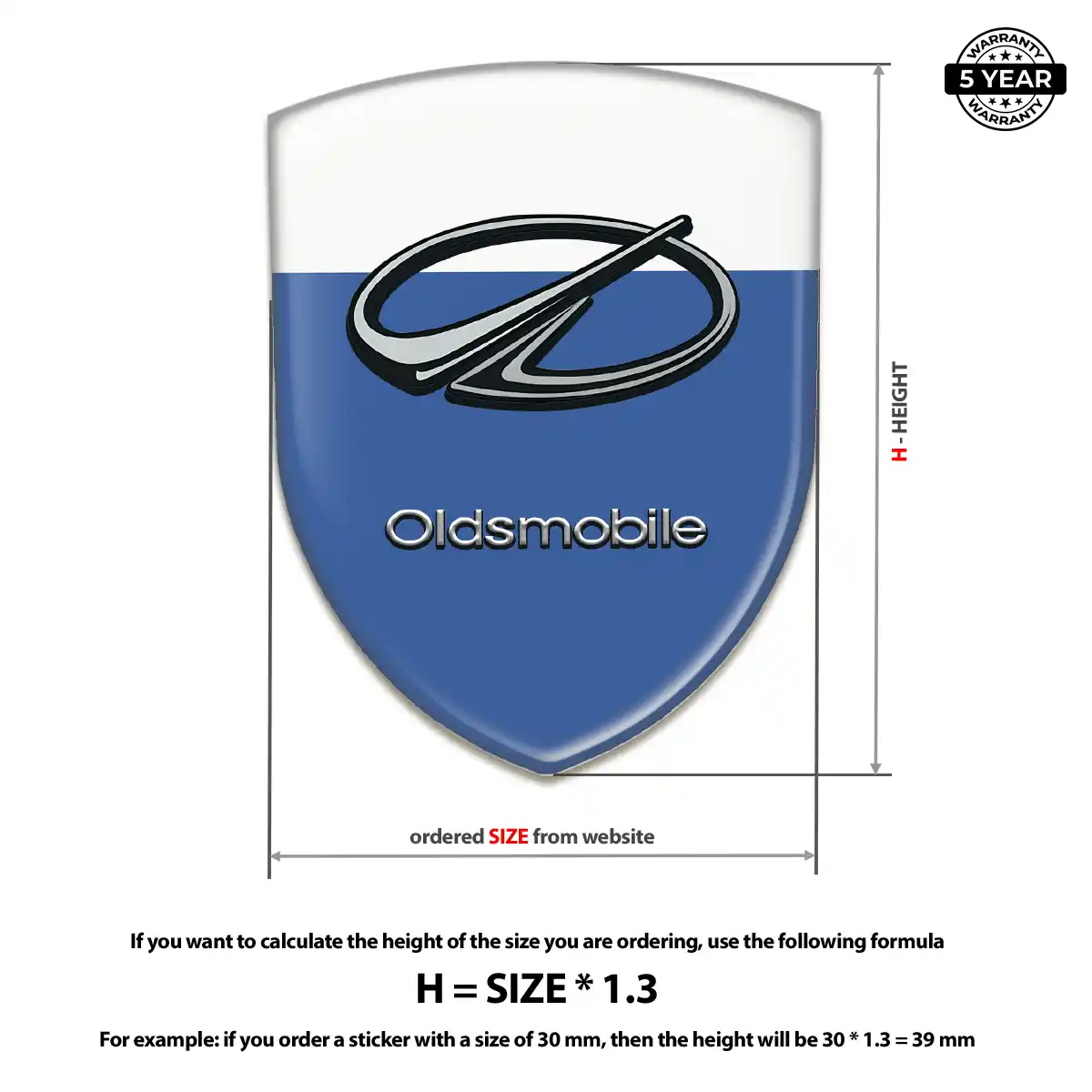 Oldsmobile Car Badge Sticker Refined Design