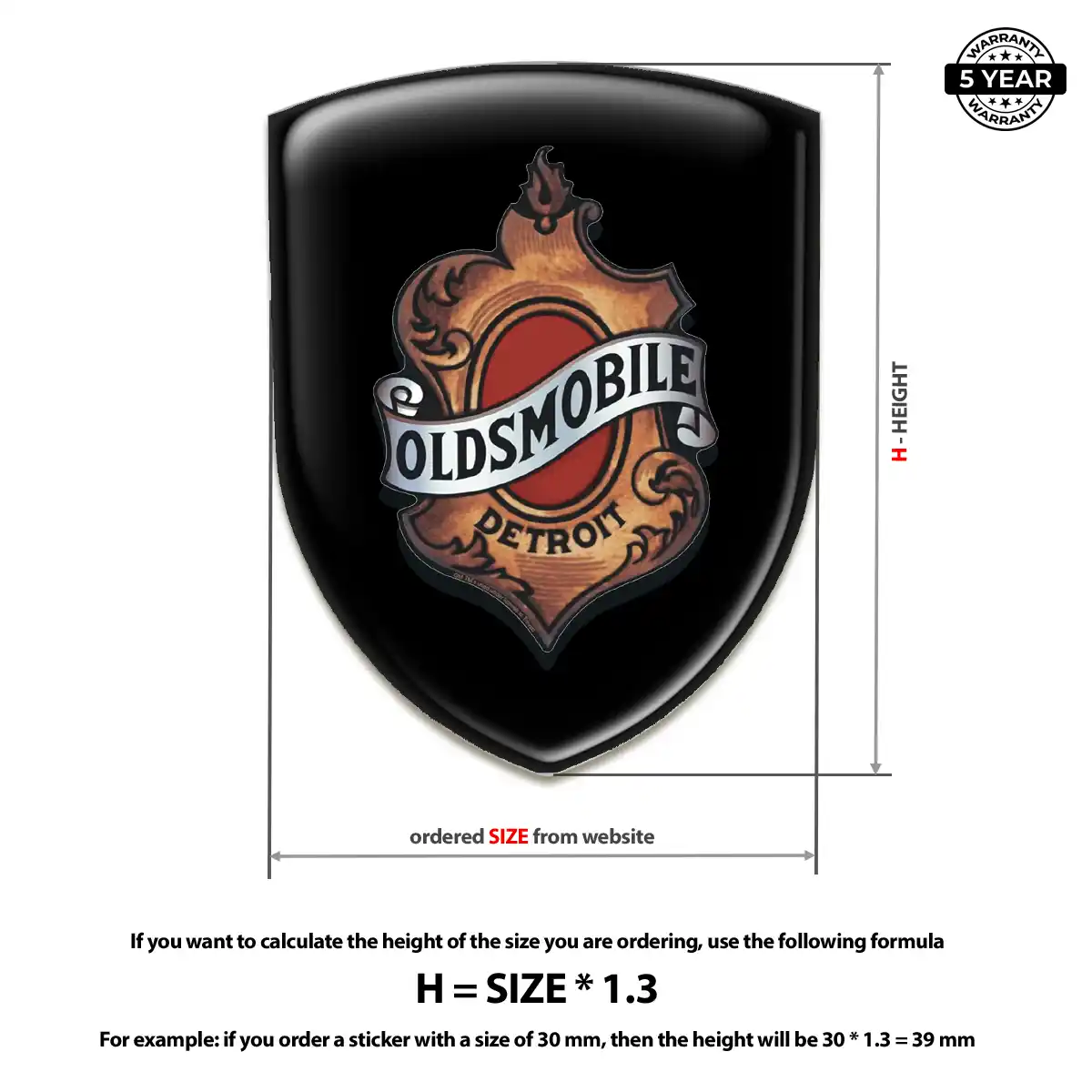 Oldsmobile Car Badge Sticker Resin Luxe