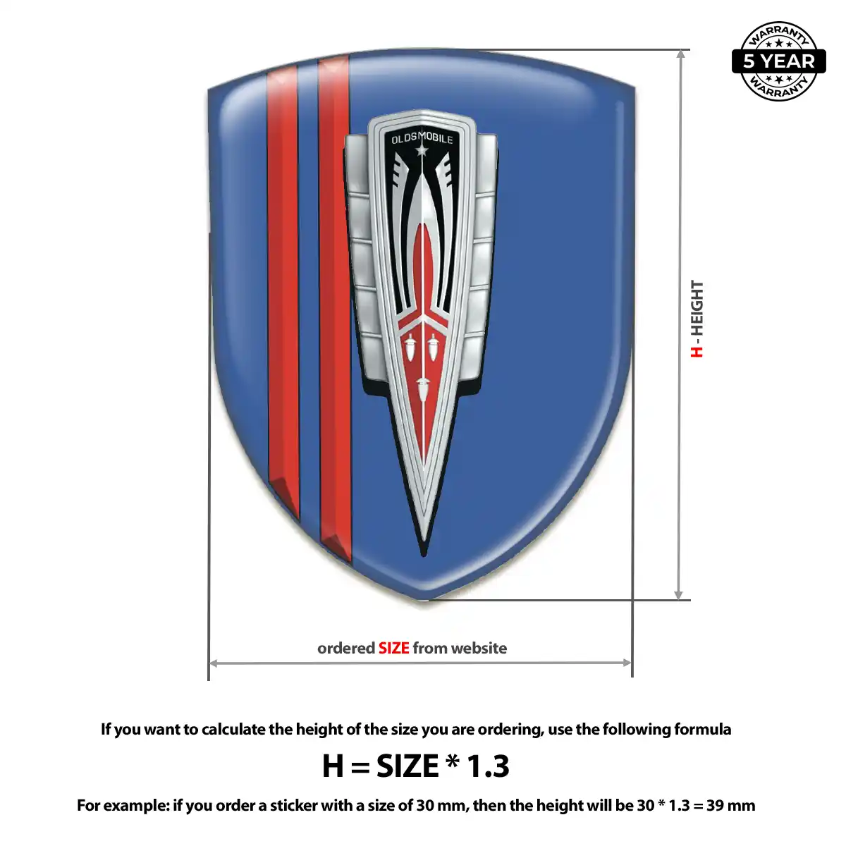 Oldsmobile Car Badge Sticker Signature Grade