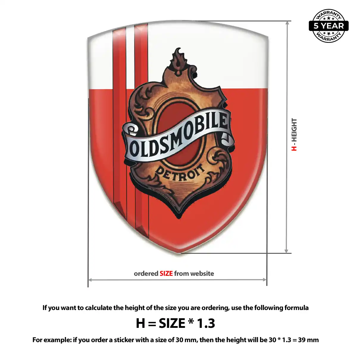Oldsmobile Car Emblem Decal Elite Finish