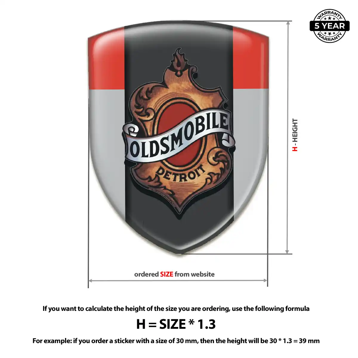 Oldsmobile Car Emblem Decal Interior Elegance