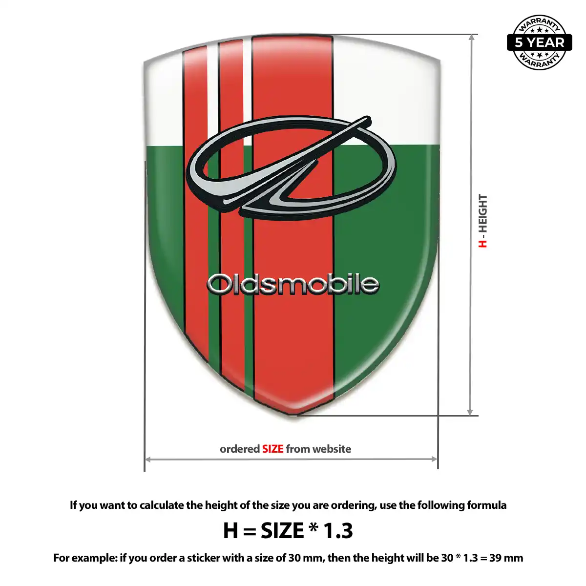 Oldsmobile Car Emblem Decal Outer Style
